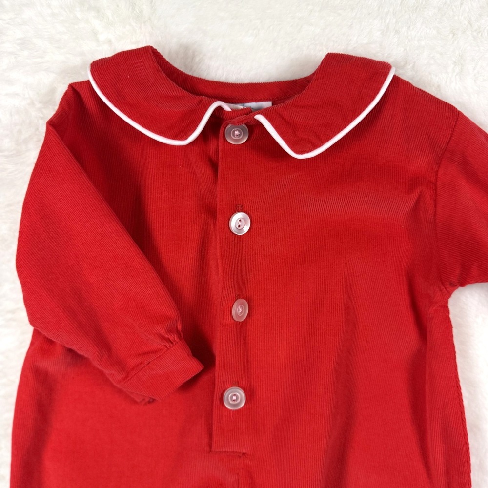 Vintage Funtasia Too Dallas 3 Mo Red 100% Cotton Made in USA One Piece Christmas - Picture 3 of 9